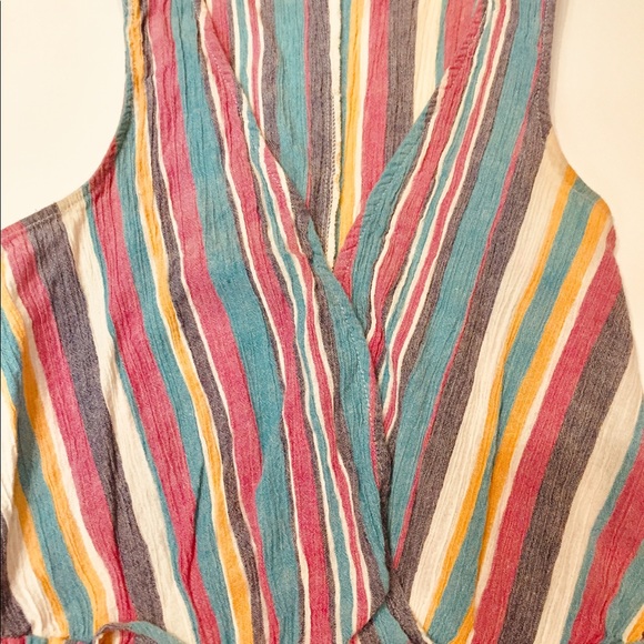 JustFab Summer Striped PomPom Romper - Picture 4 of 4